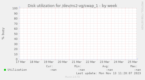 Disk utilization for /dev/ns2-vg/swap_1